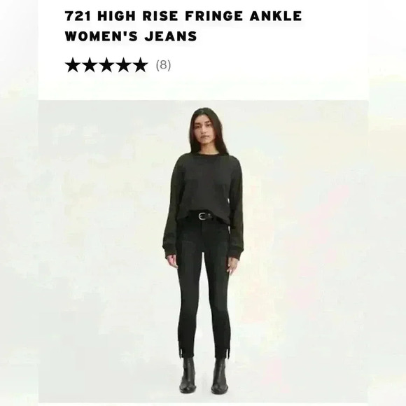 Levi’s High Waist fringe ankle Skinny Jeans - Picture 1 of 8